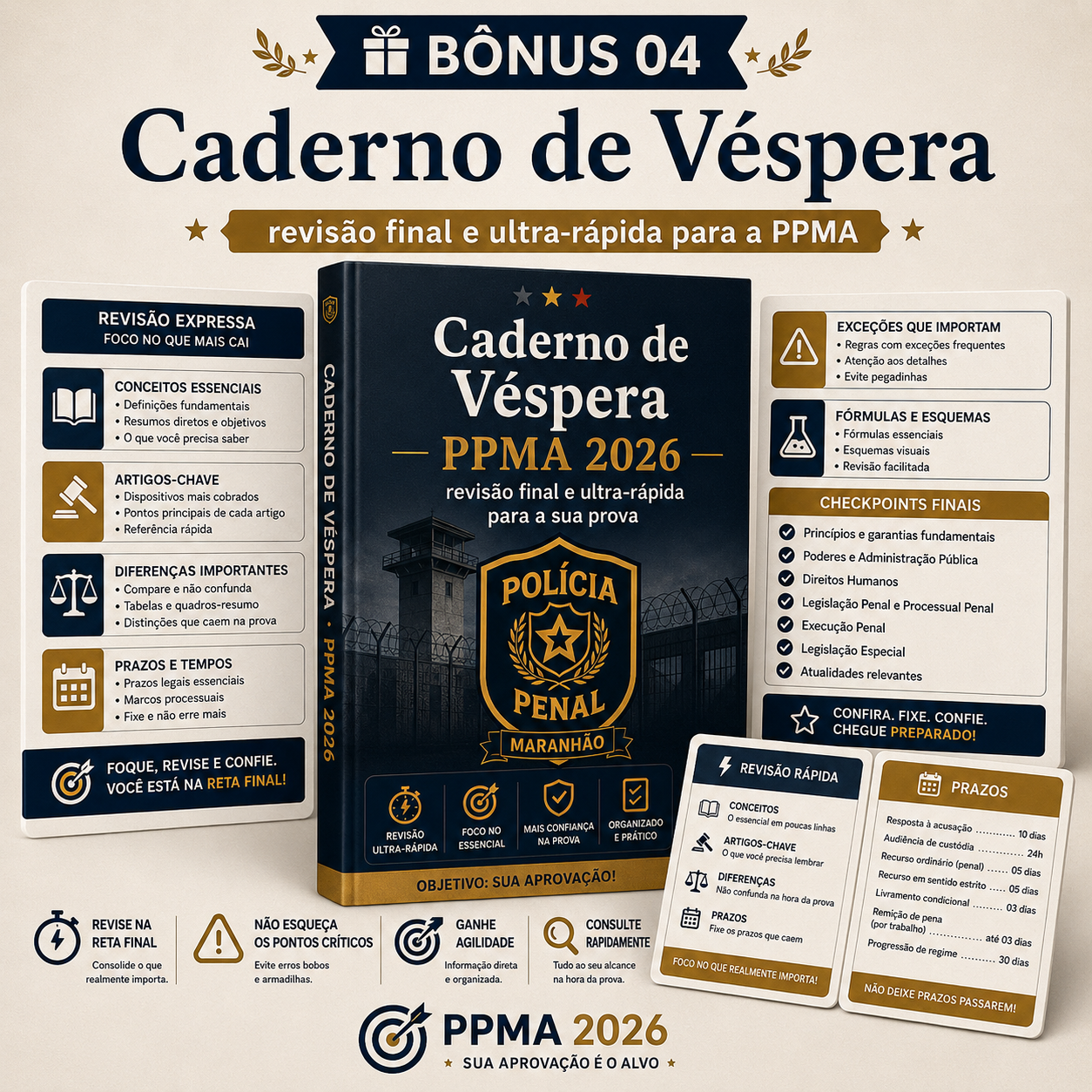 Cronograma de estudos para PPMA 2026 — Inspetor